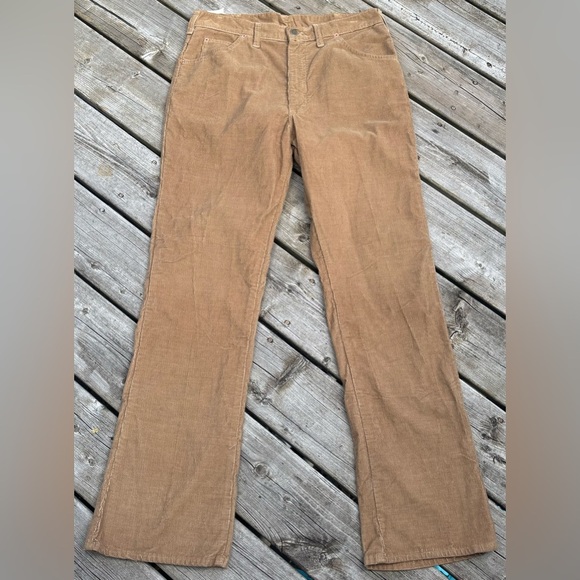 Vintage 80’s Lee Riders Men's Tan Corduroy Regular Fit Pants Jeans 34x32 EUC - Picture 1 of 8